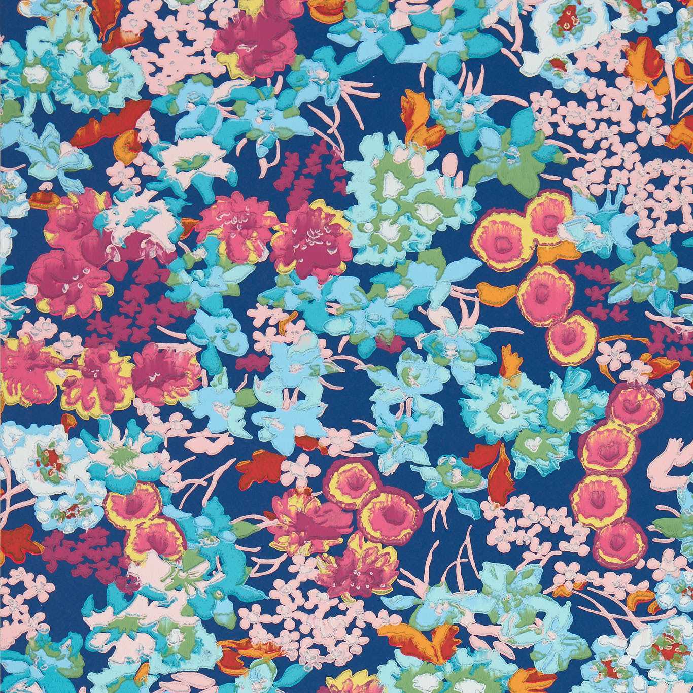Wildflower Meadow Lapis/Carnelian/Aquamarine Wallpaper HSRW113050 by Harlequin