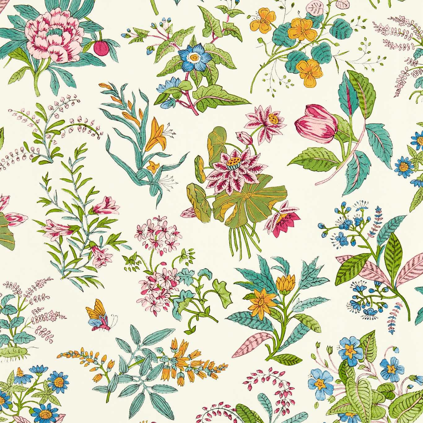 Woodland Floral Peridot/Ruby/Pearl Wallpaper HSRW113057 by Harlequin