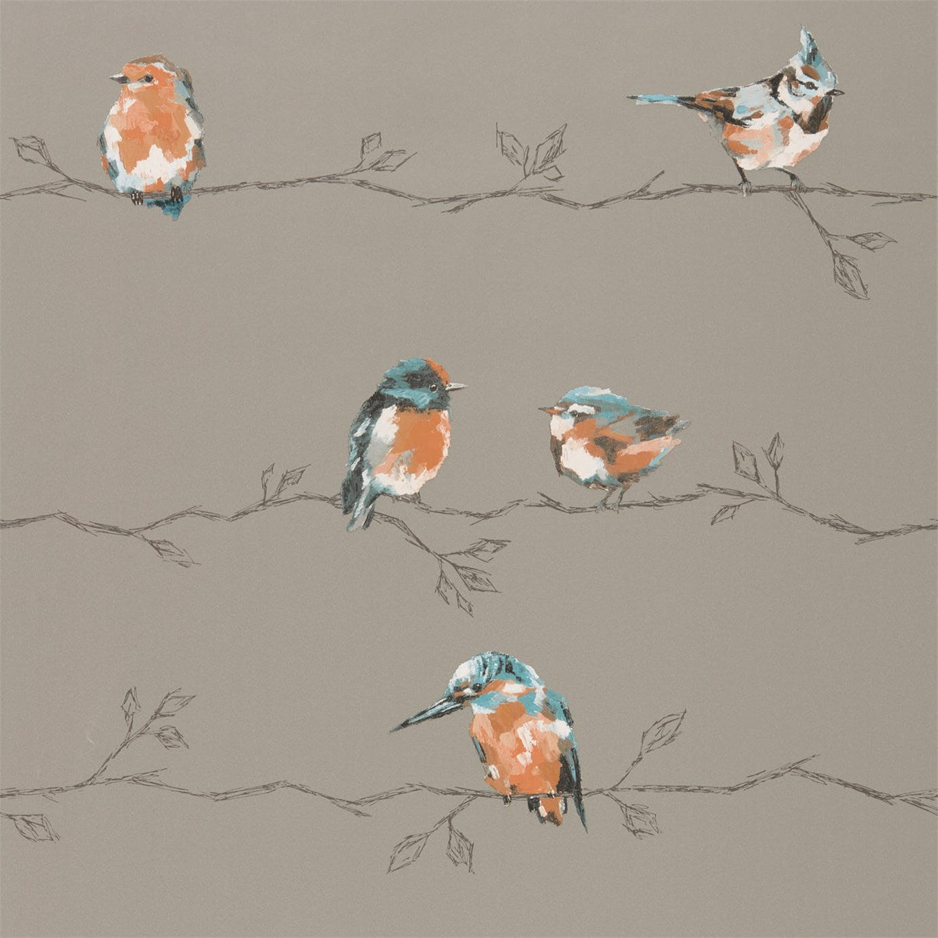 Persico Tangerine/Duckegg Wallpaper HSTO111485 by Harlequin