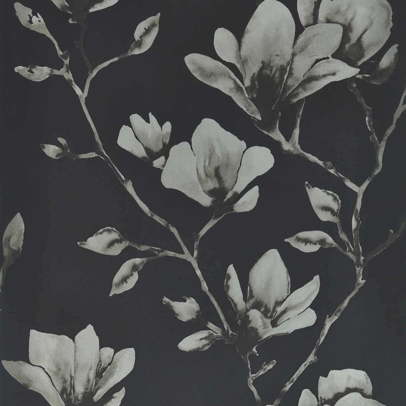 Lotus Onyx/Silver Wallpaper HTEW112602 by Harlequin