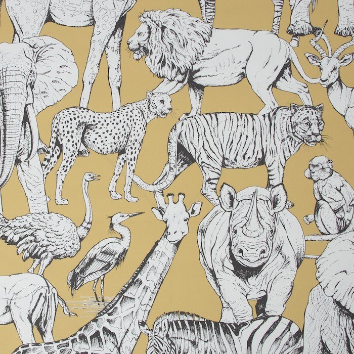 Jungle Animals Jaune Wallpaper 107691 by Superfresco Easy