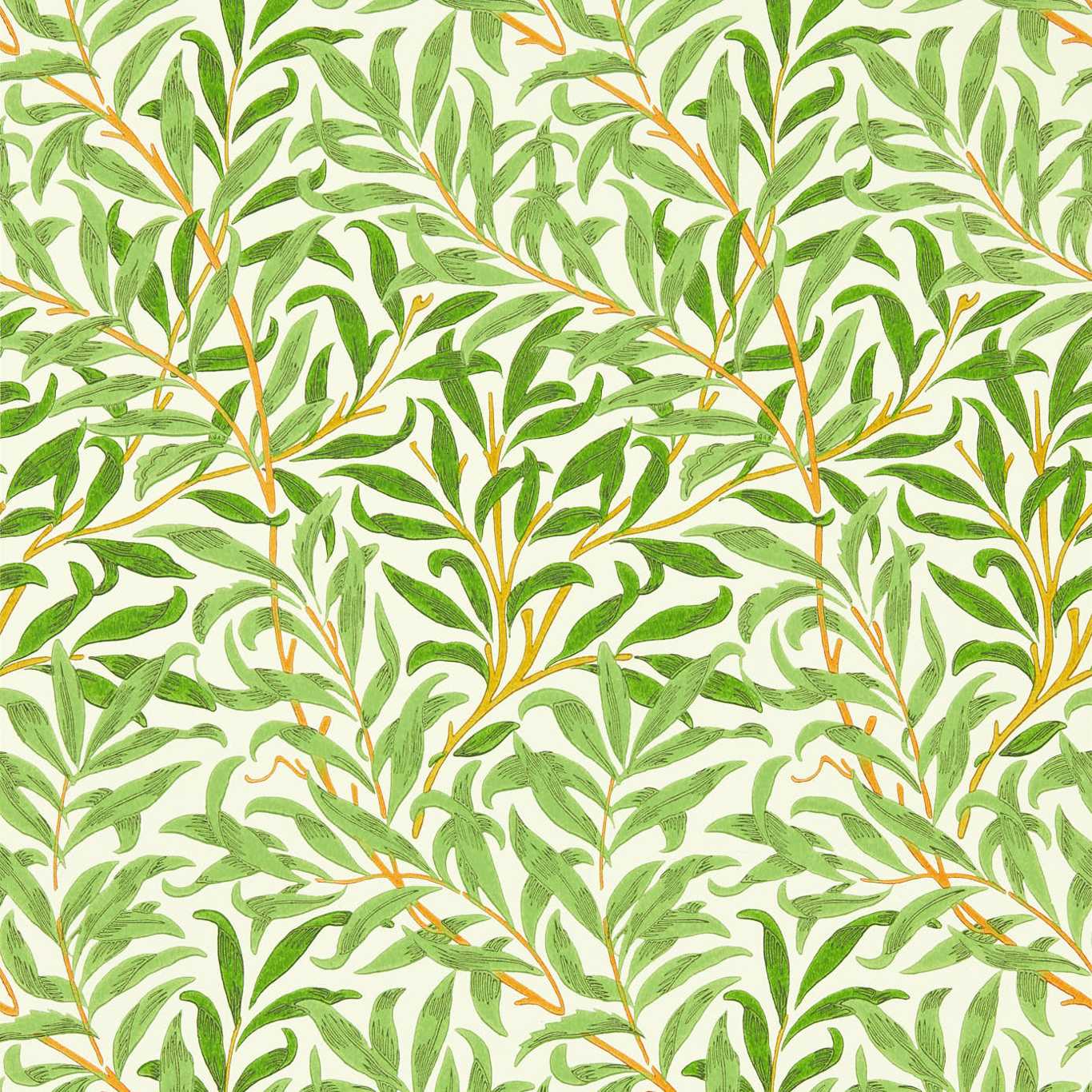 Willow Bough Leaf Green Wallpaper MCOW217088 by Morris & Co