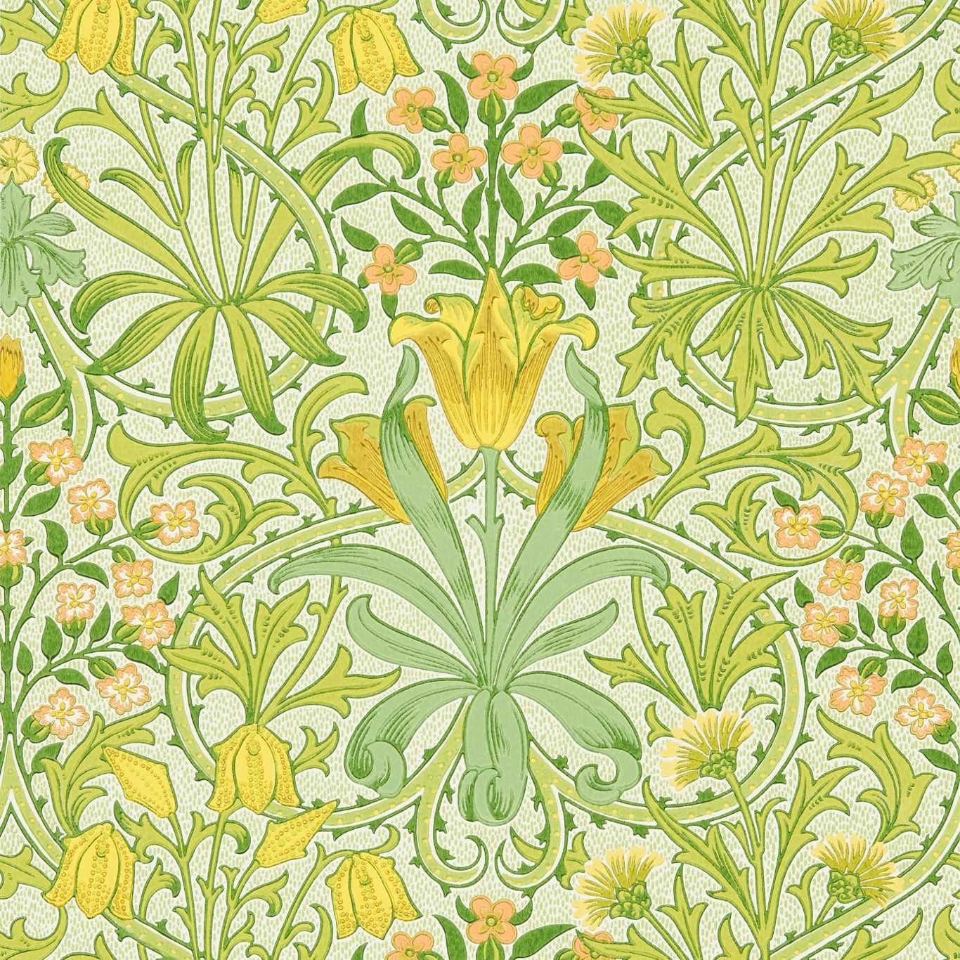 Woodland Weeds Sap Green Wallpaper MCOW217100 by Morris & Co