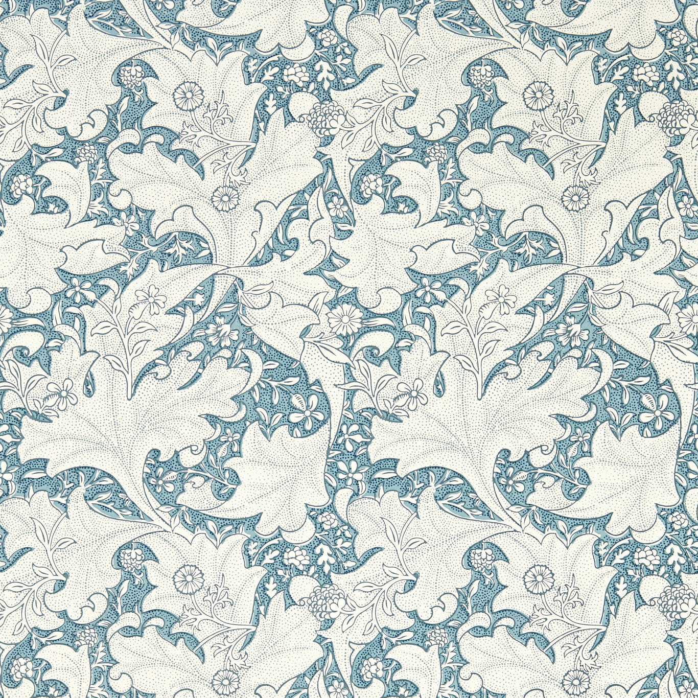 Wallflower Woad Blue Wallpaper MEWW217187 by Morris & Co