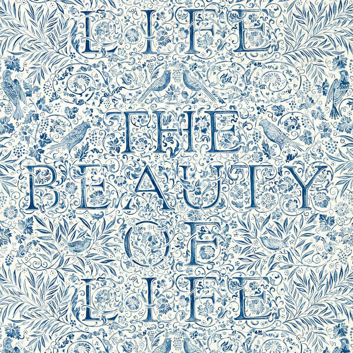 The Beauty of Life Wallpaper Indigo Wallpaper MEWW217190 by Morris & Co