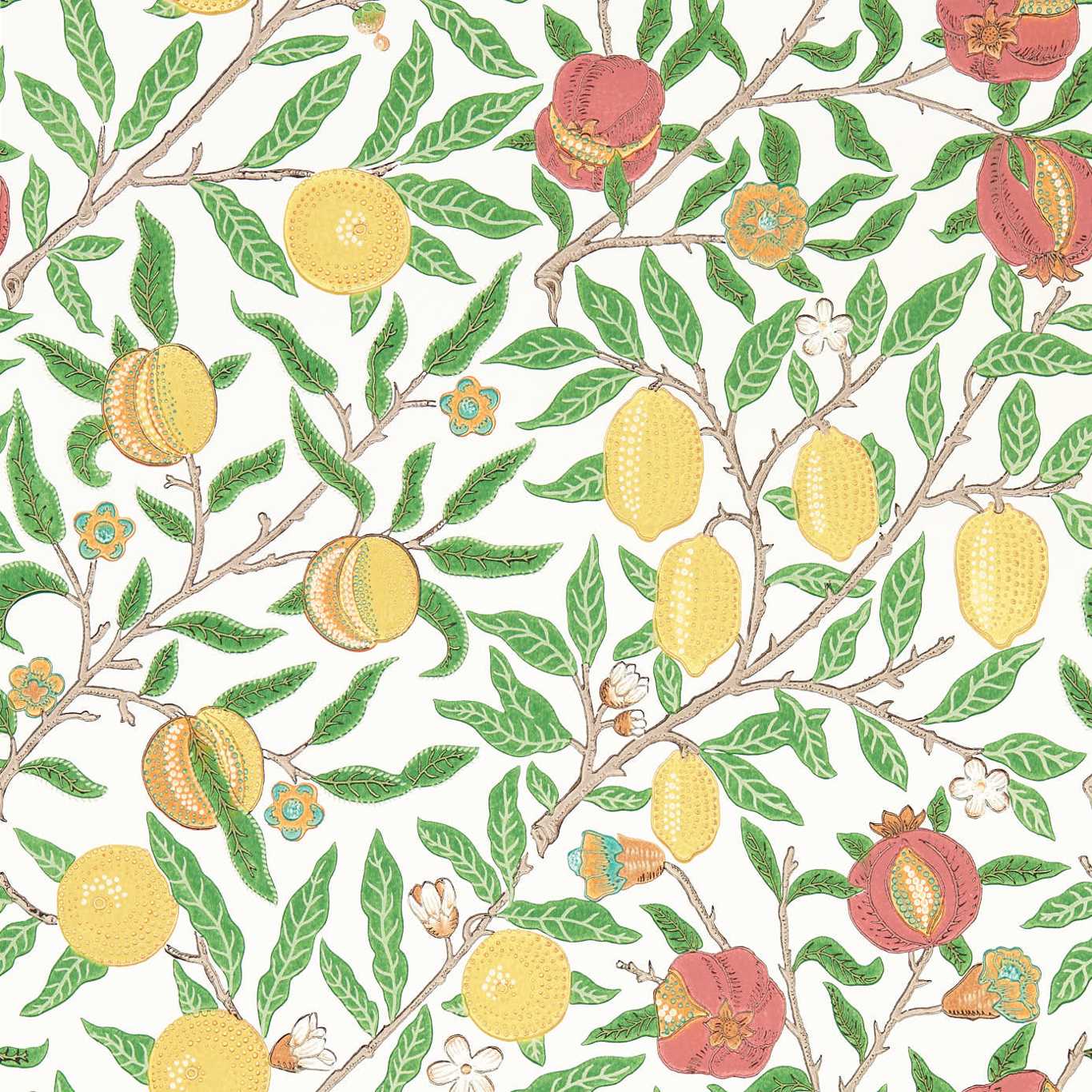 Fruit Leaf Green/Madder Wallpaper MSIM217086 by Morris & Co