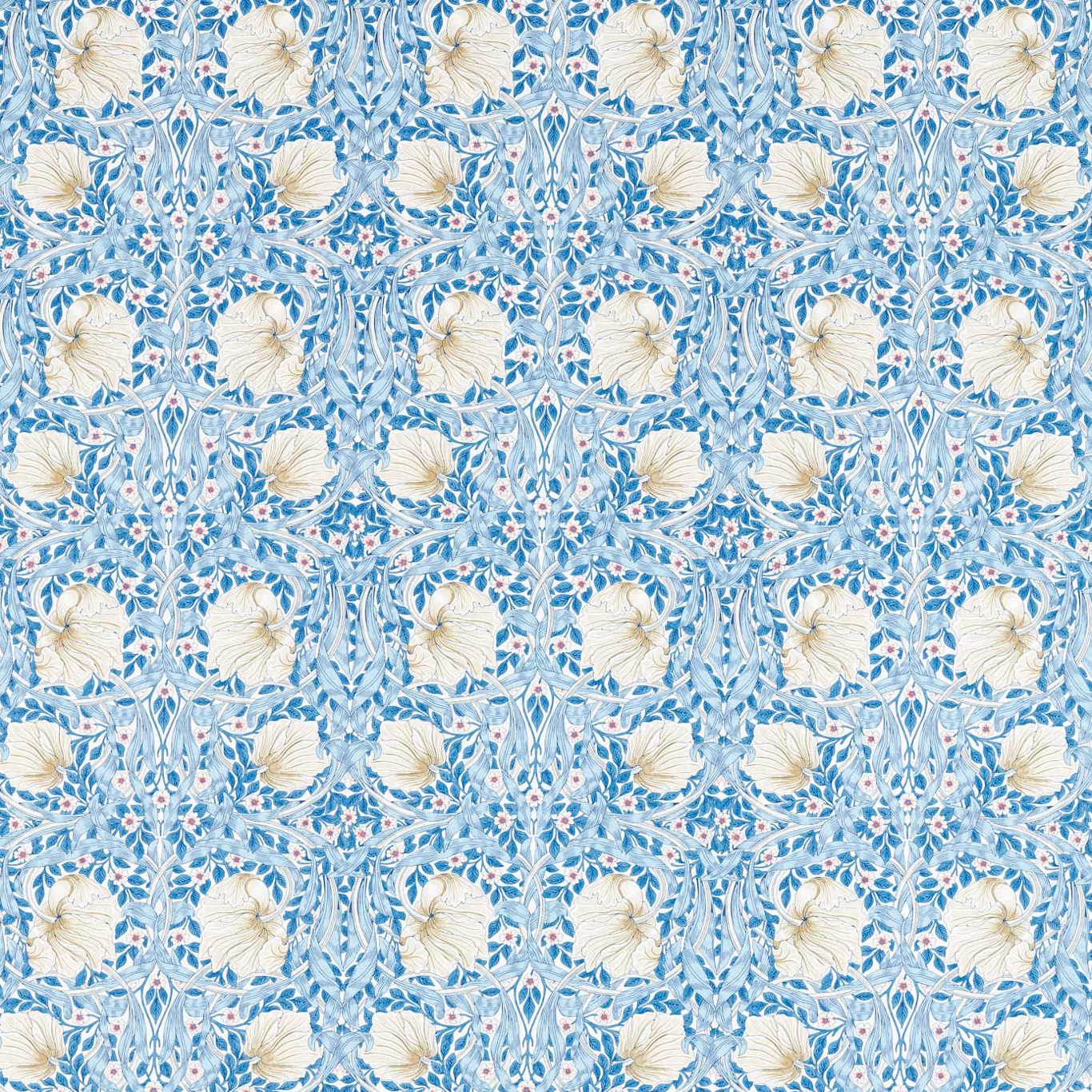 Pimpernel Woad Fabric By Morris & Co