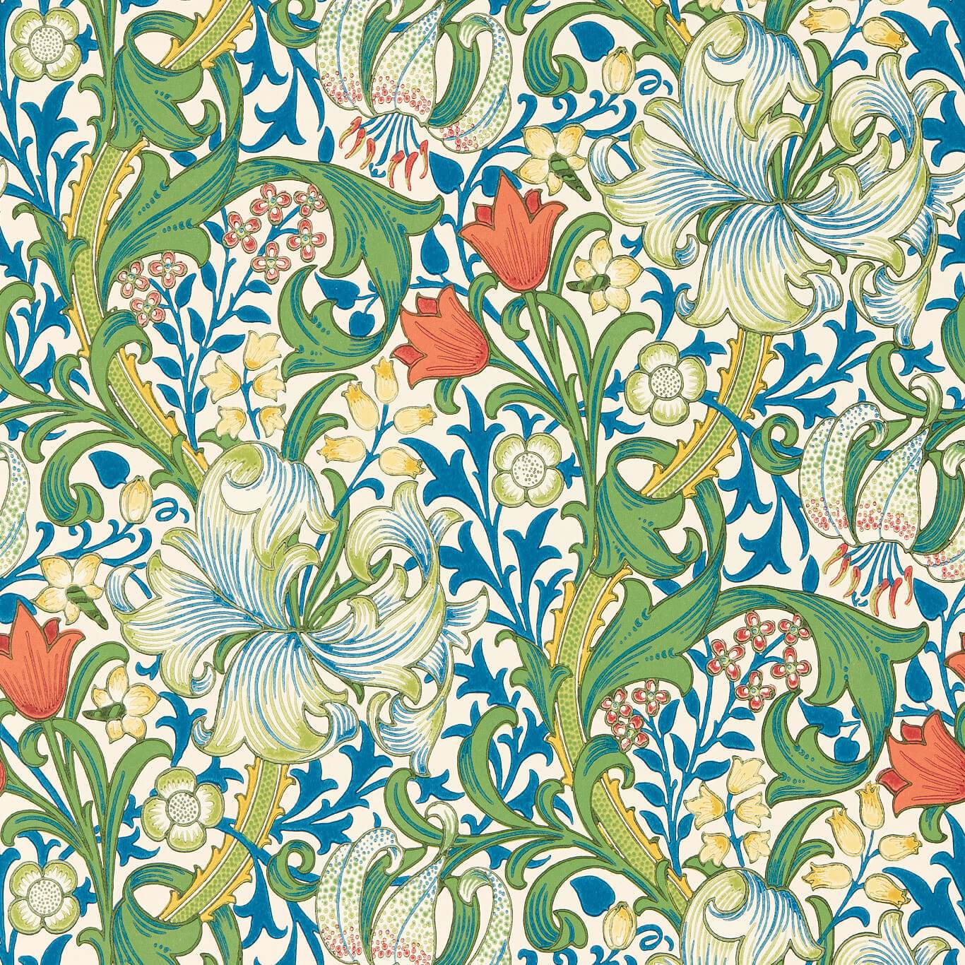 Golden Lily Twister Wallpaper MVOW217330 by Morris & Co