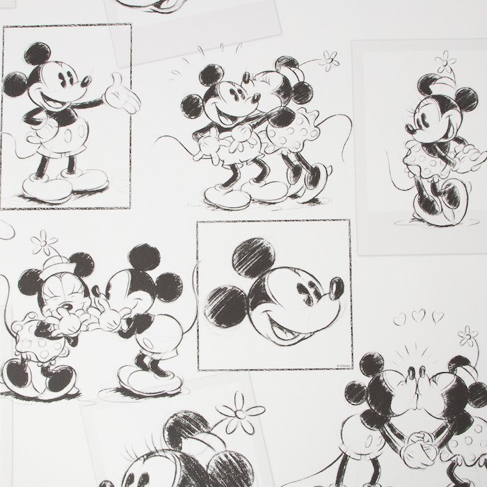 Mickey And Minnie Sketch Wallpaper 102712 by Kids At Home