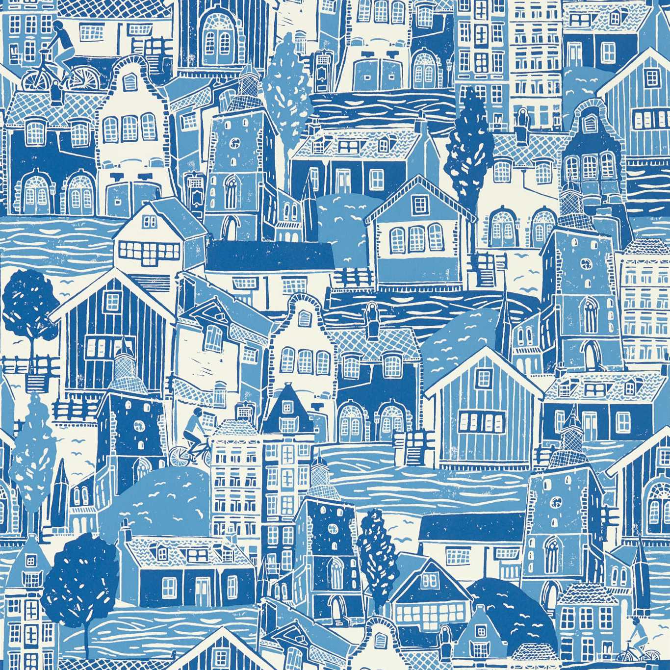 Stockholm Cloudless Blue Wallpaper NART112808 by Scion
