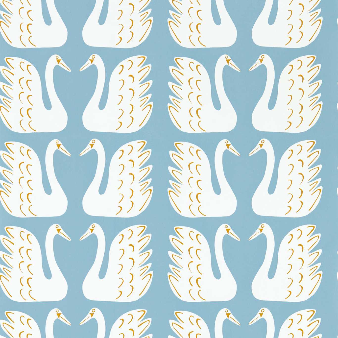 Swim Swam Swan Sky/Chai Wallpaper NART112809 by Scion