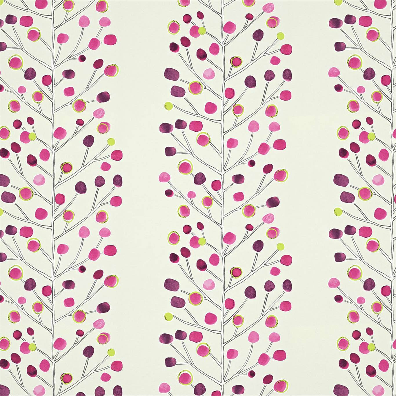 Melinki W/P Mink Plum Berry And Lime Wallpaper NESW112265 by Scion