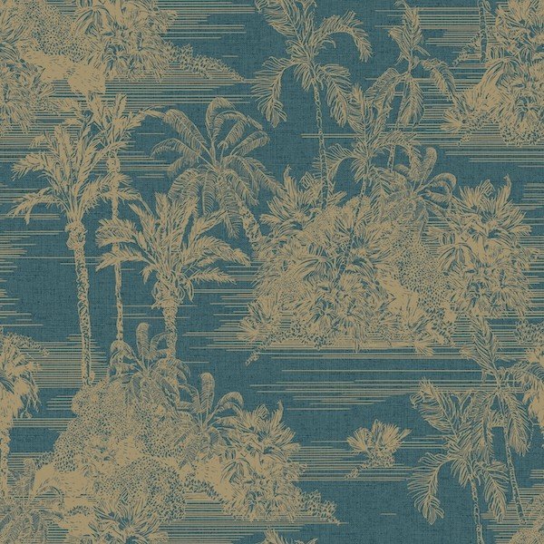 Tropical Toile Wallpaper M37301 by Muriva