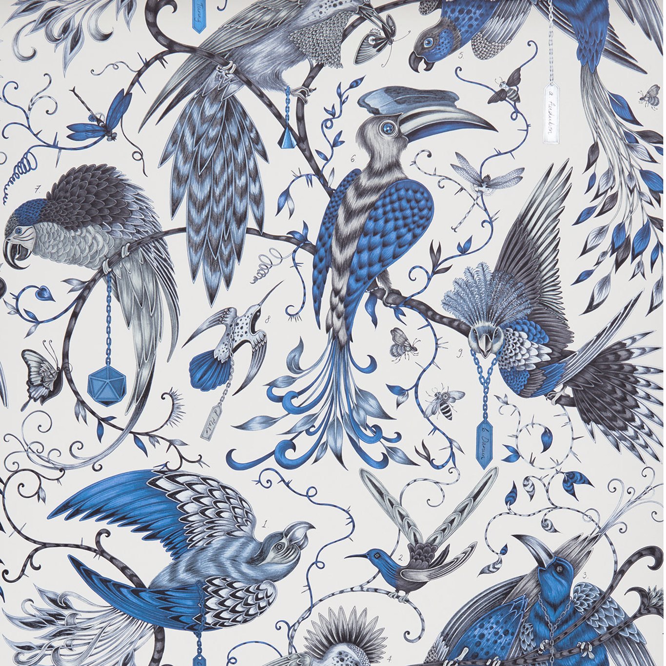 Audubon Blue Wallpaper W0099/01 by Emma Shipley