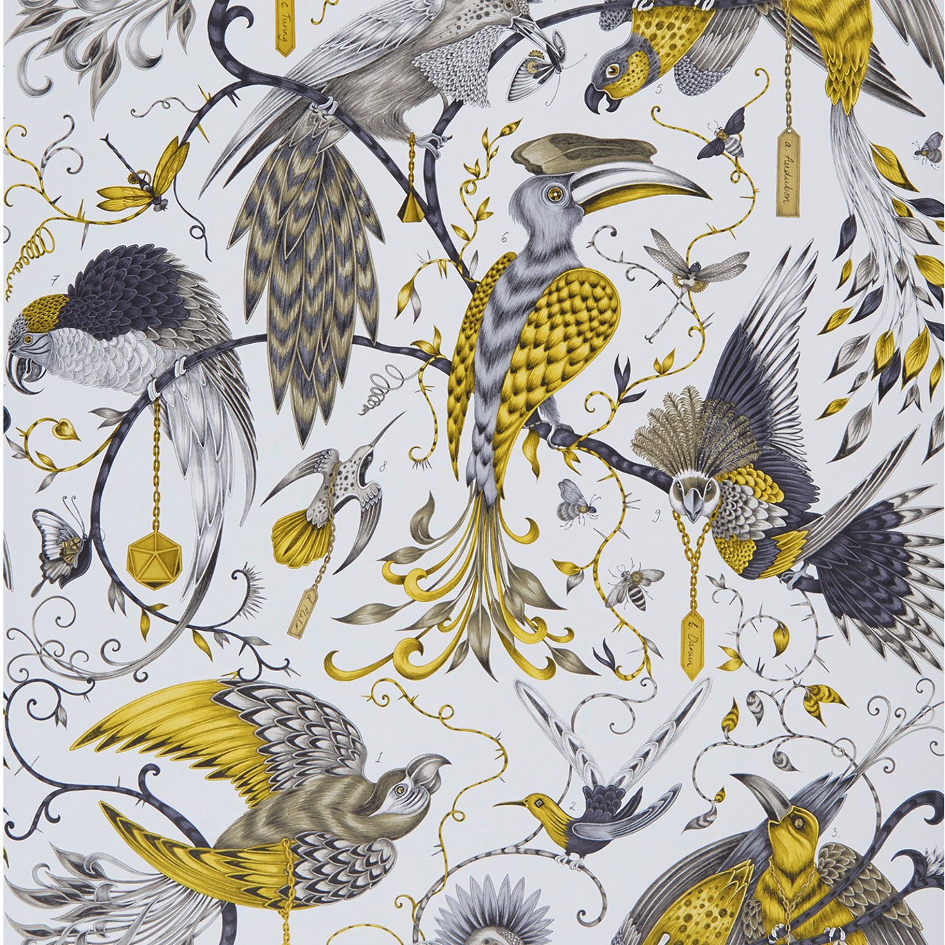 Audubon Gold Wallpaper W0099/02 by Emma Shipley