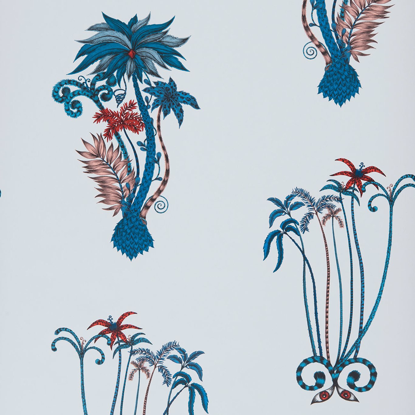Jungle Palms Blue Wallpaper W0101/01 by Emma Shipley