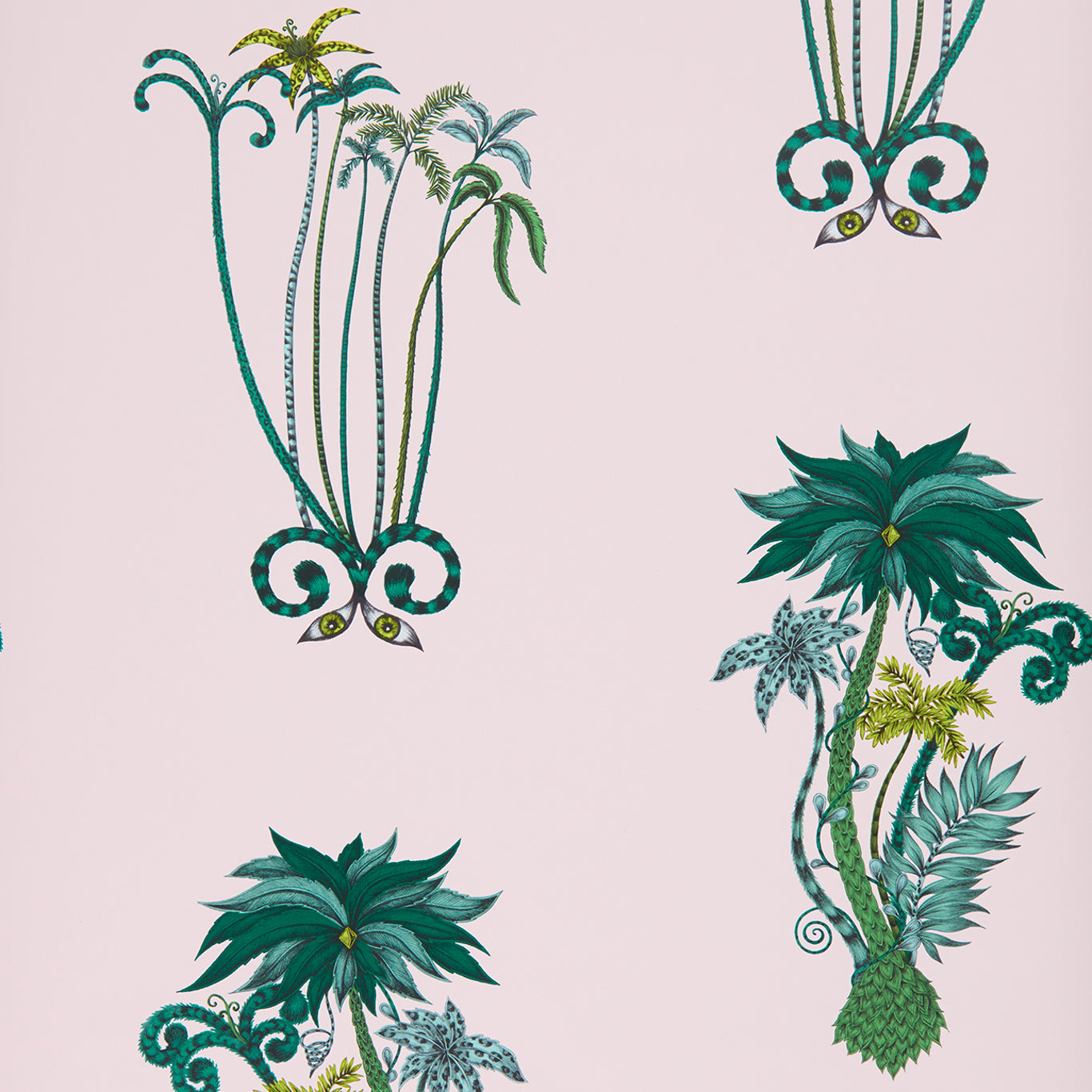 Jungle Palms Pink Wallpaper W0101/04 by Emma Shipley