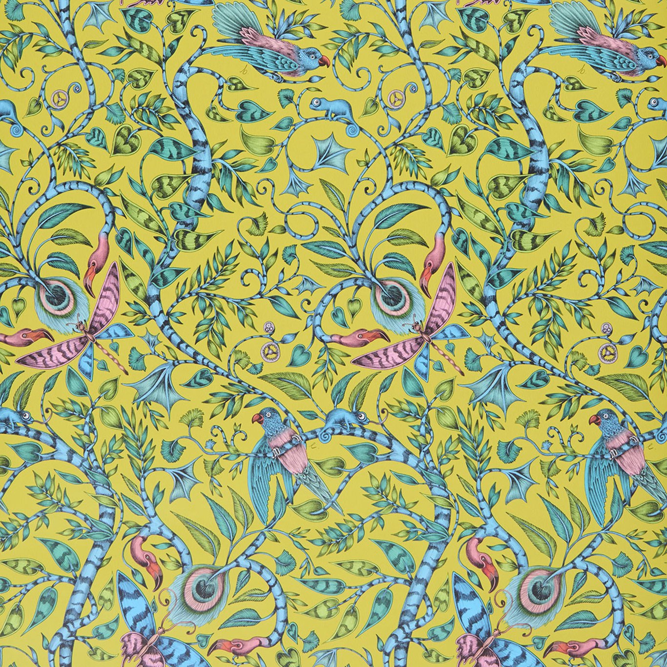 Rousseau Lime Wallpaper W0104/04 by Emma Shipley