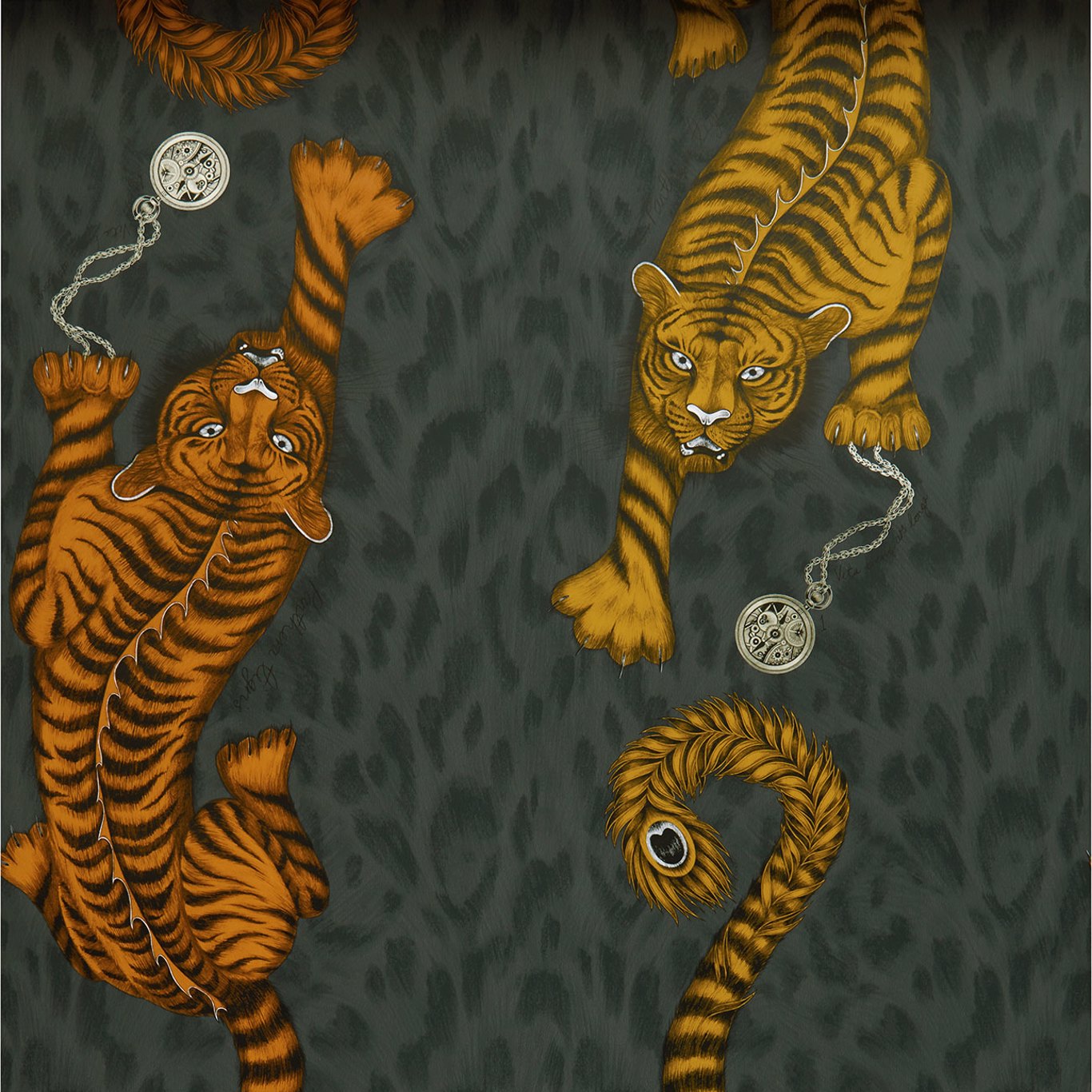 Tigris Flame Wallpaper W0105/01 by Emma Shipley