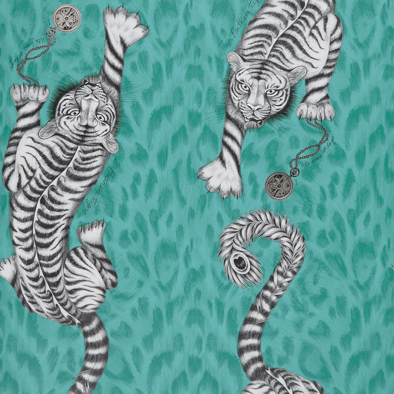 Tigris Teal Wallpaper W0105/05 by Emma Shipley