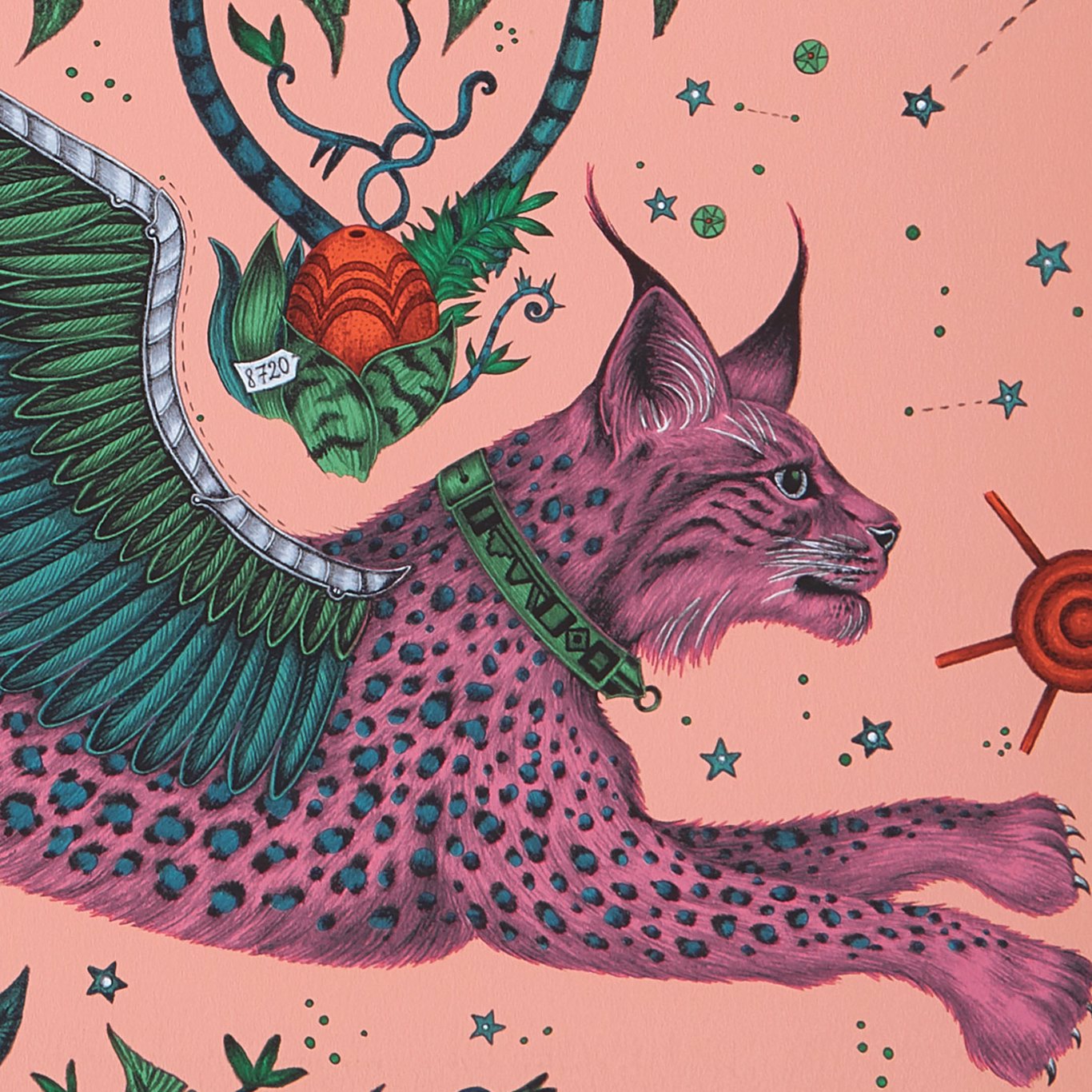 Lynx Coral Wallpaper W0118/01 by Emma Shipley