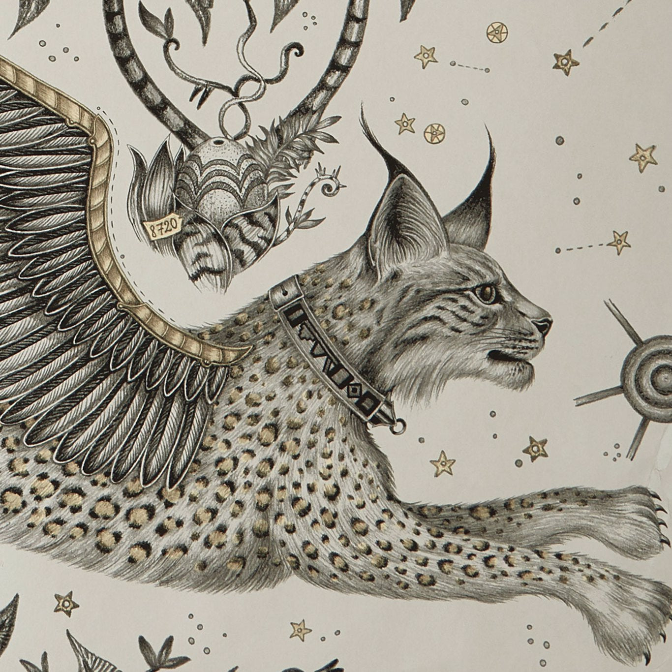 Lynx Gilver Wallpaper W0118/02 by Emma Shipley