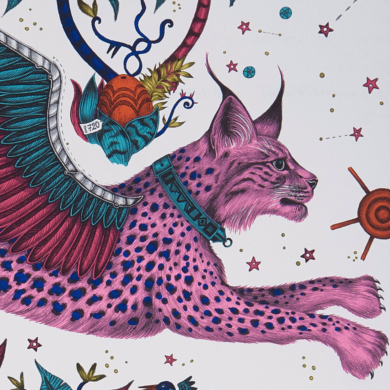 Lynx Magenta Wallpaper W0118/03 by Emma Shipley