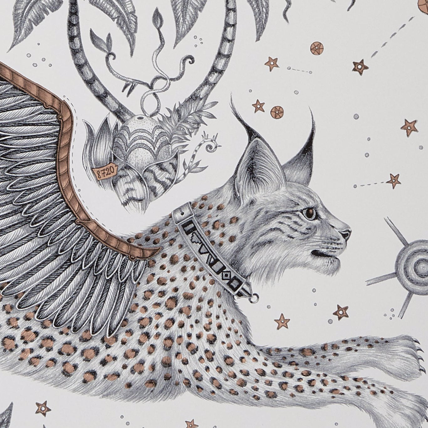 Lynx Nude Wallpaper W0118/04 by Emma Shipley