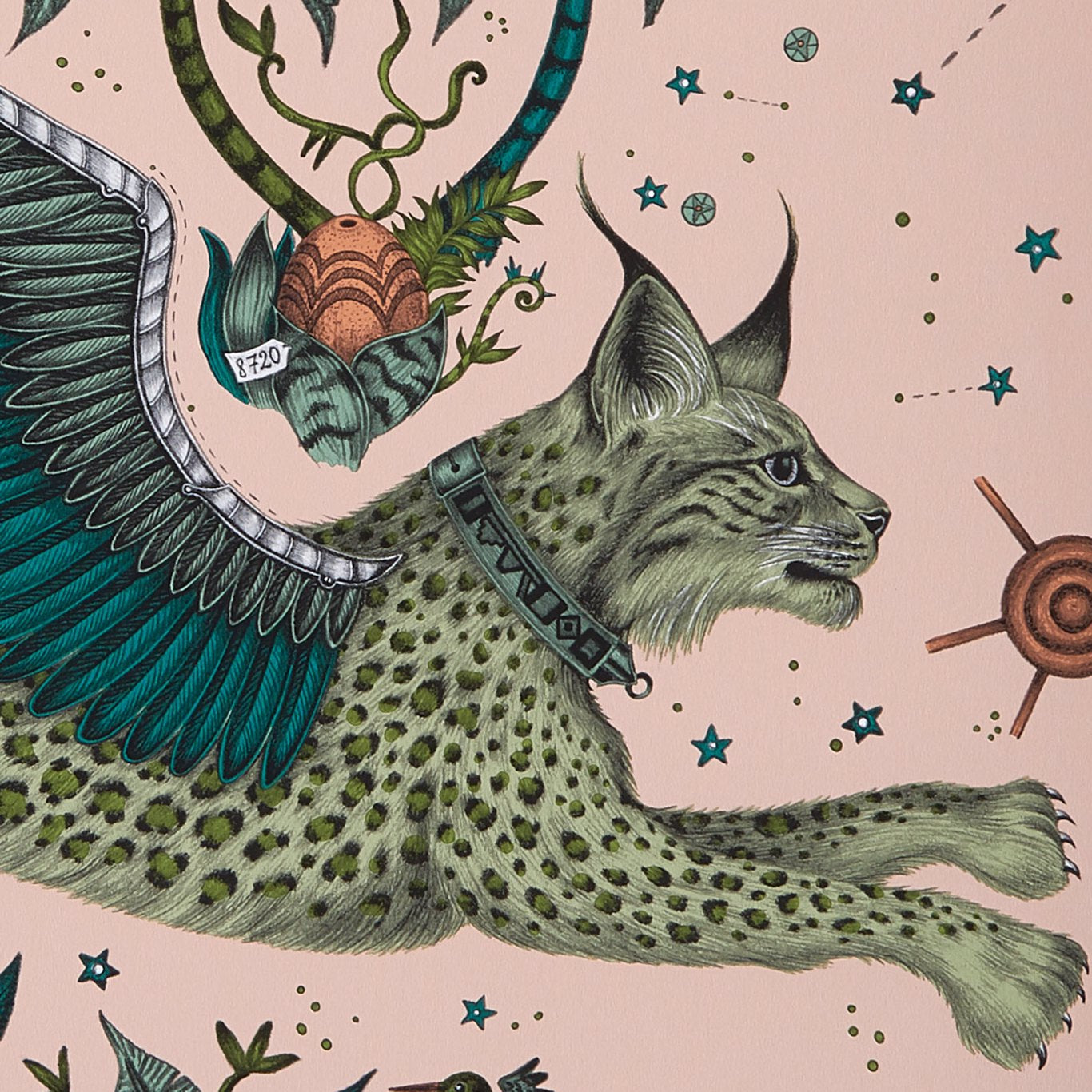 Lynx Pink Wallpaper W0118/05 by Emma Shipley