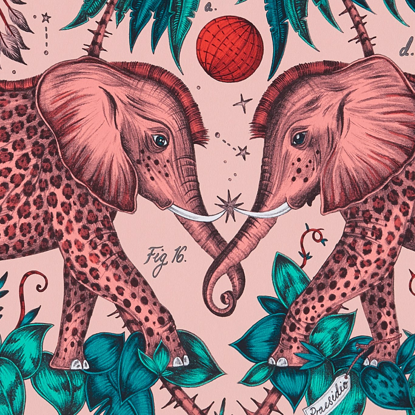 Zambezi Pink Wallpaper W0121/05 by Emma Shipley