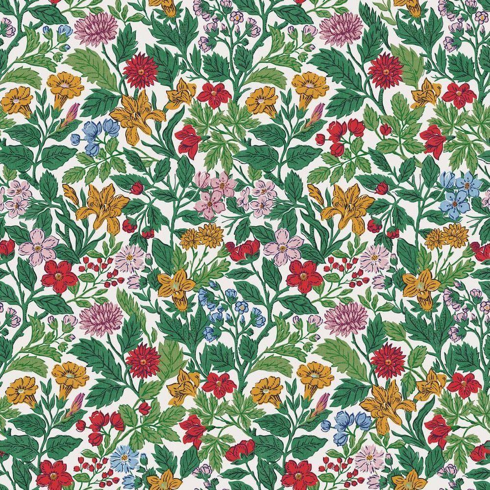 Arts And Crafts Floral Rainbow Multi Wallpaper 118543 by Joules