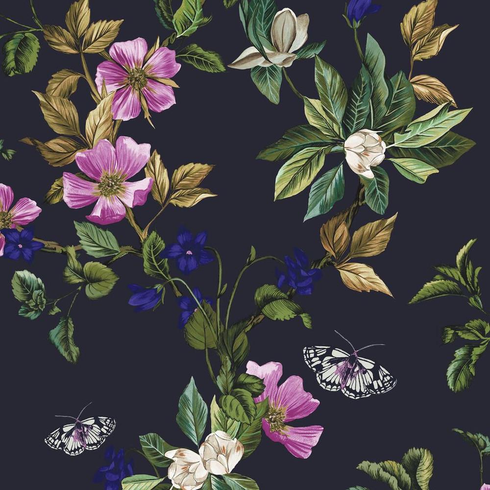 Wakerly Woodland Floral French Navy Blue Wallpaper 118572 by Joules