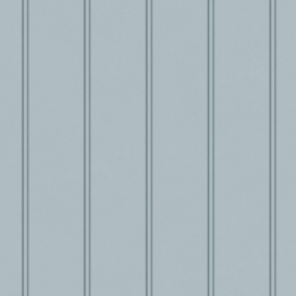 Chalford Wood Panelling Seaspray Blue Wallpaper 122758 by Laura Ashley