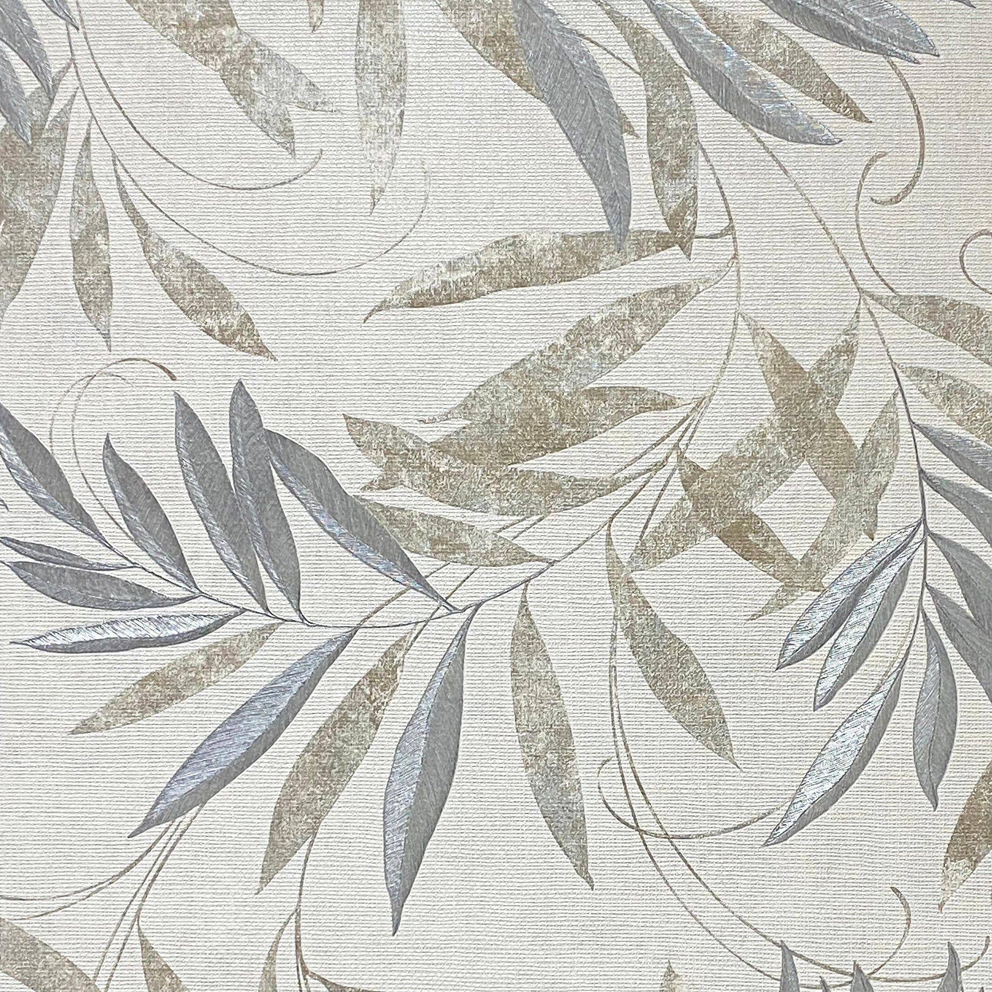 Luxury Leaf Natural Grey sw6 by Arthouse