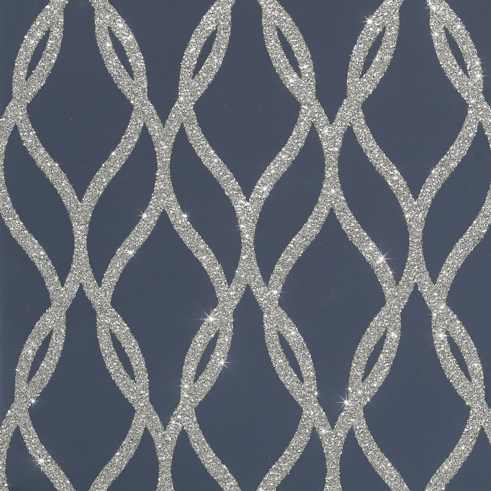 Sequin Trellis Navy/Silver sw9 by Arthouse