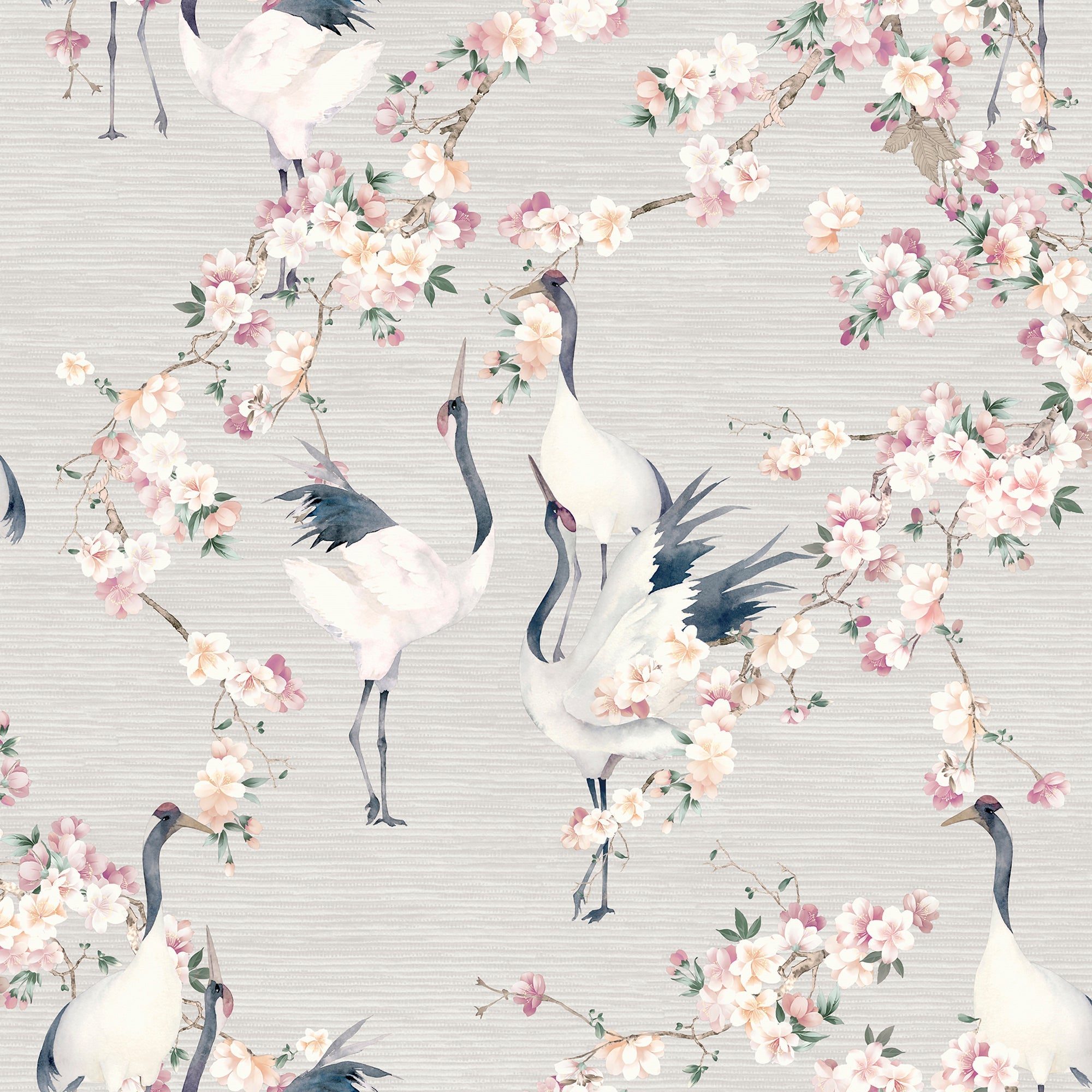 Blossom Crane Natural/Pink sw12 by Arthouse