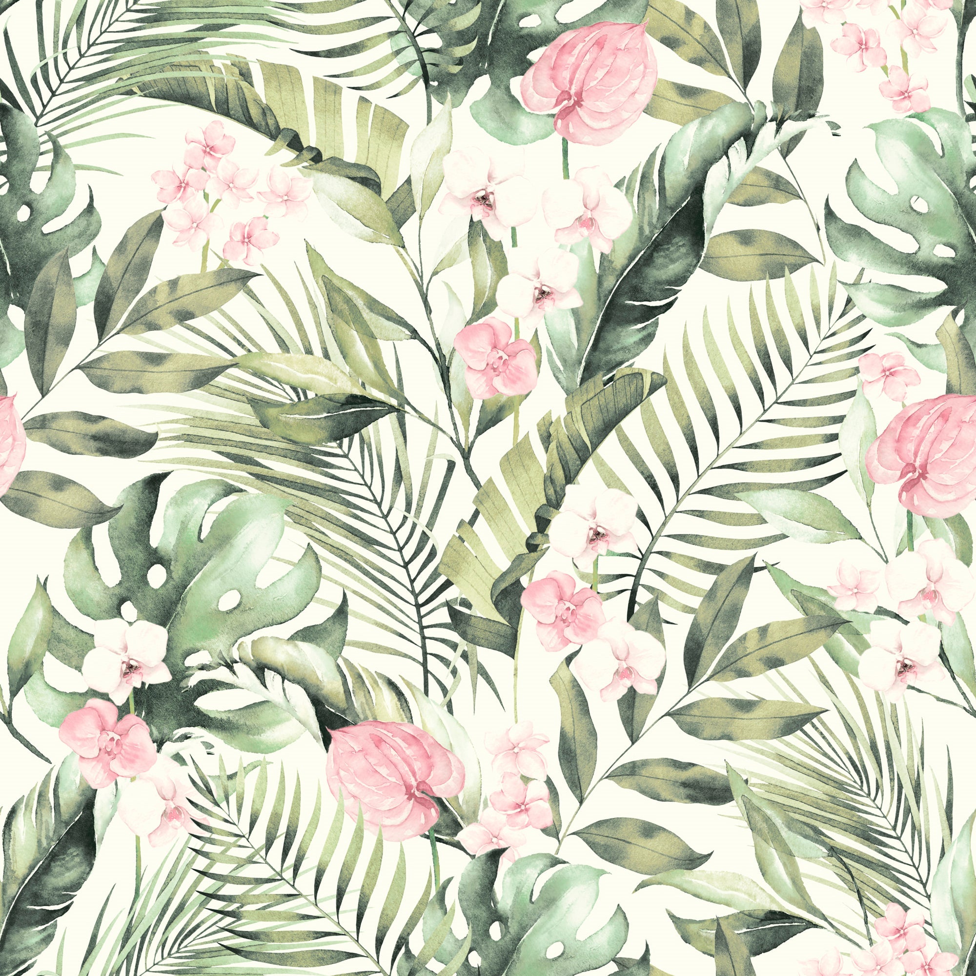 Tropical Floral Pink & Green sw12 by Arthouse