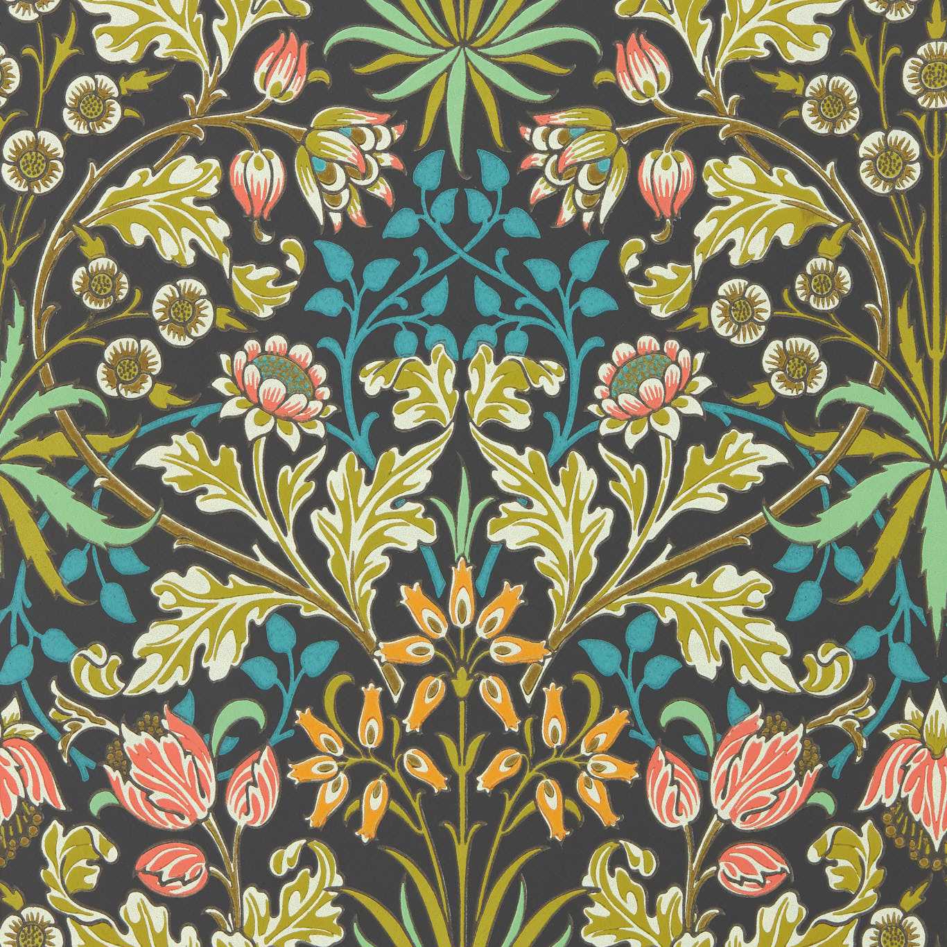 Hyacinth Enchanted Green Wallpaper AARC510009 by Morris & Co