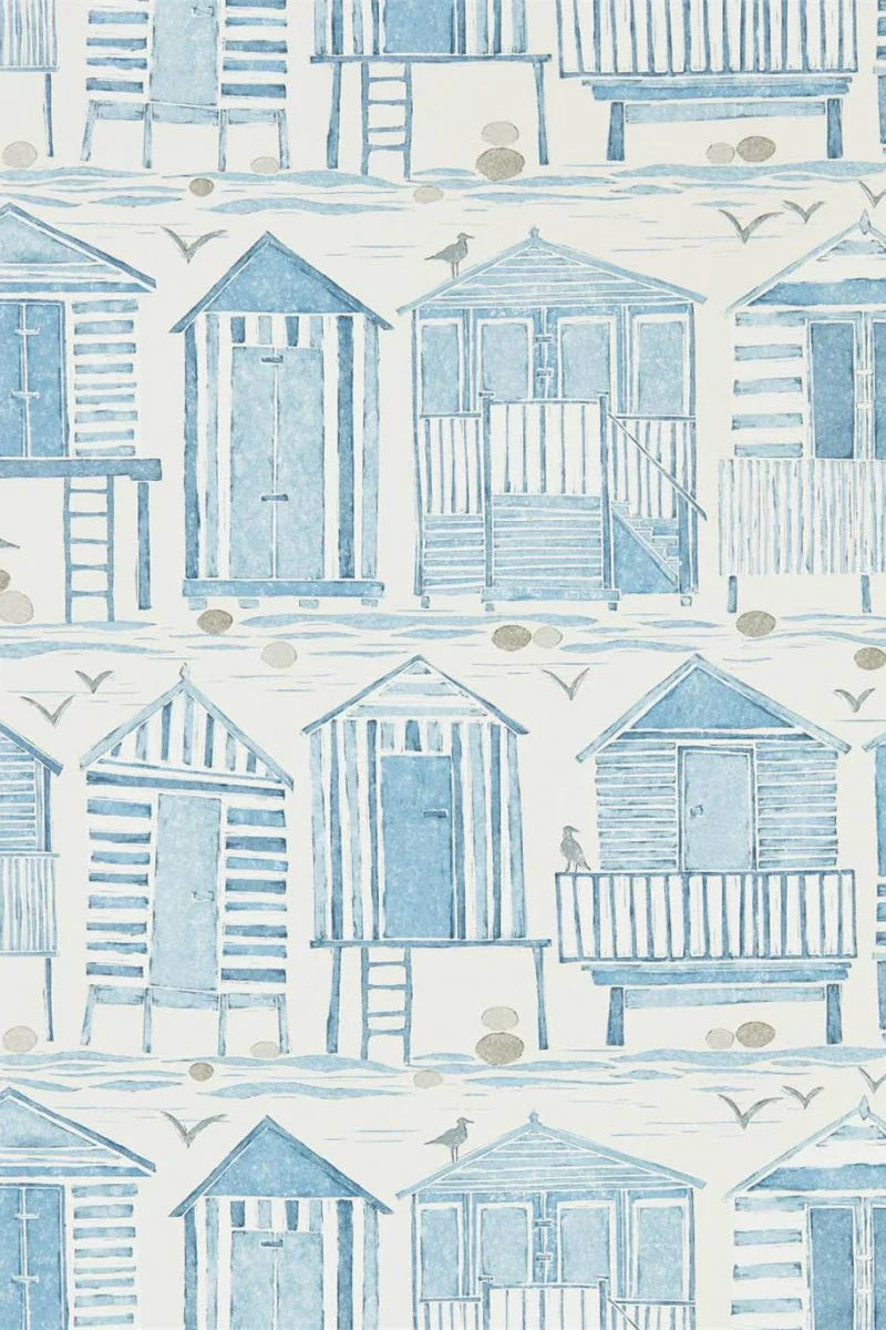 Beach Huts Wallpaper DCOA216560 by Sanderson. -Clearance