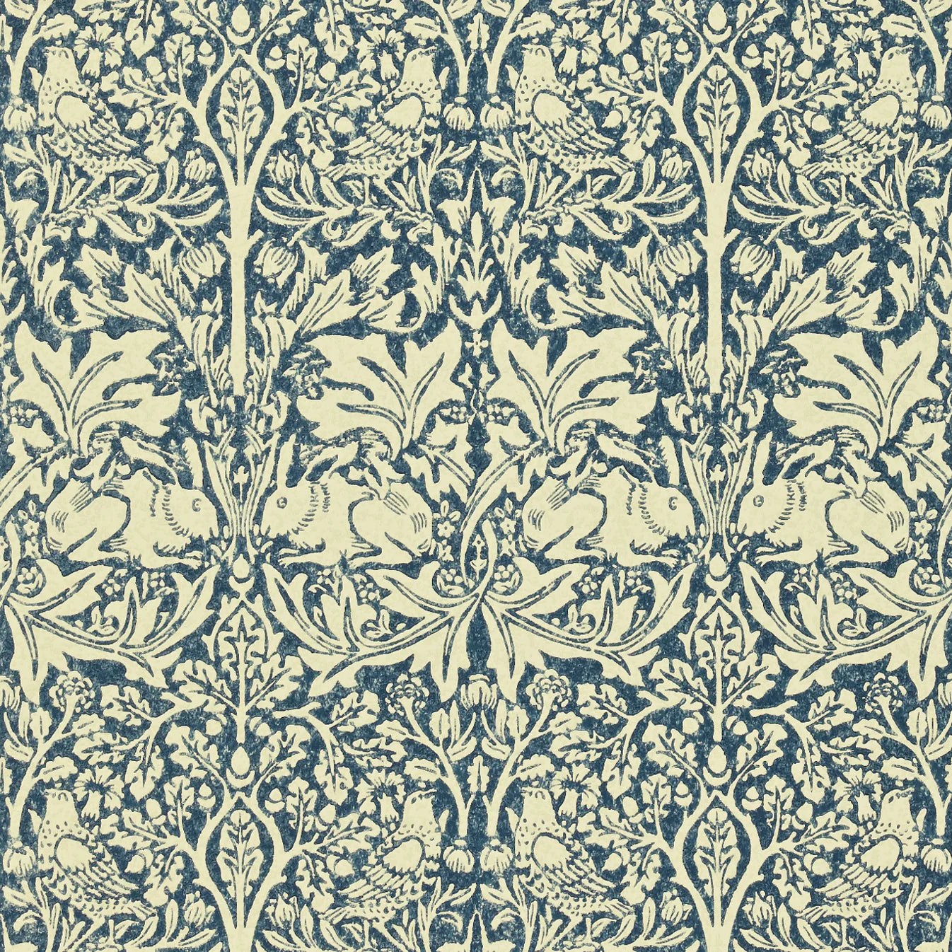 Brer Rabbit Indigo/Vellum Wallpaper DMORBR105 by Morris & Co - Clearance