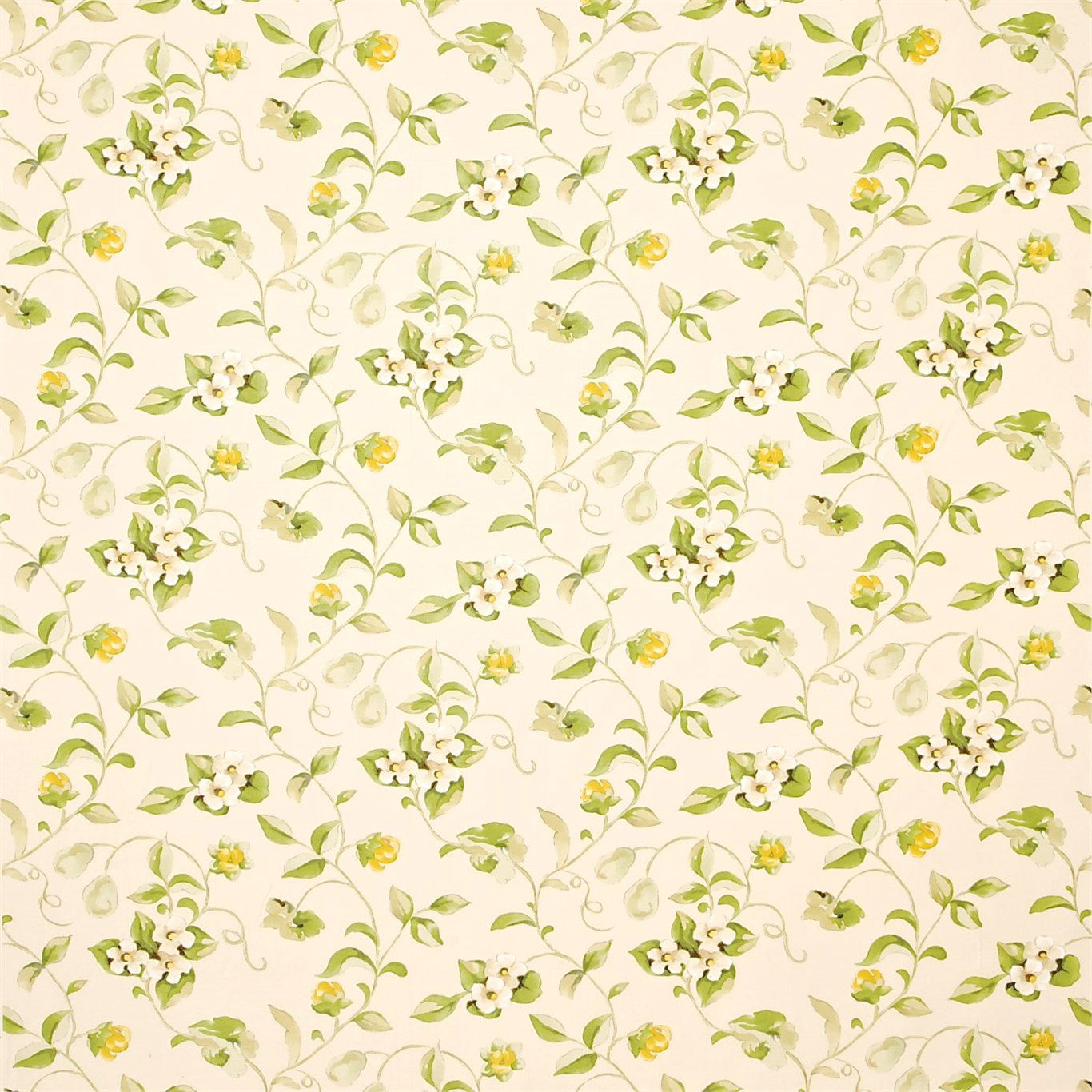 Orchard Blossom DAPGOR202 Lemon/Green Fabric By Sanderson
