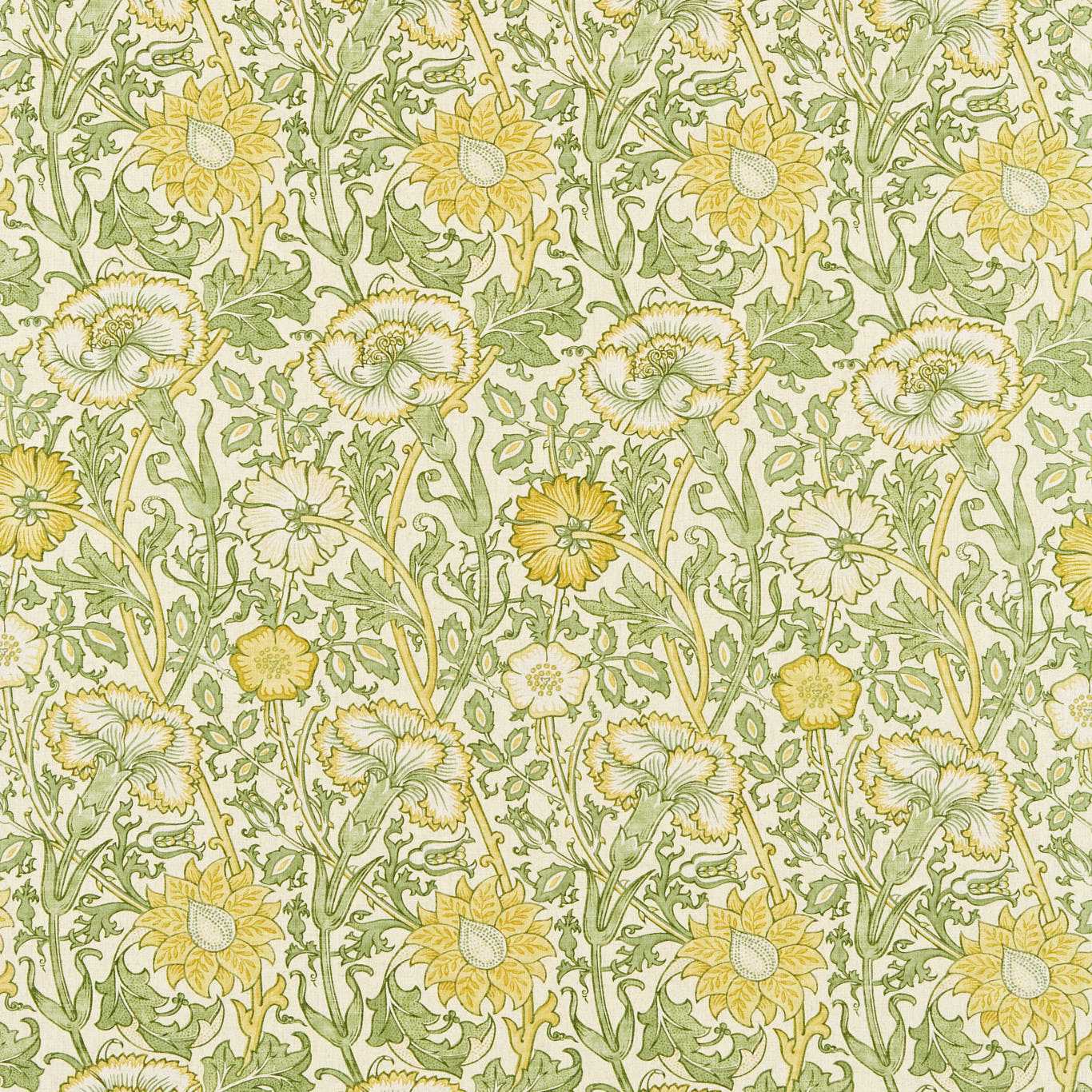 Pink and Rose 222530 Cowslip/Fennel Fabric By Morris & Co