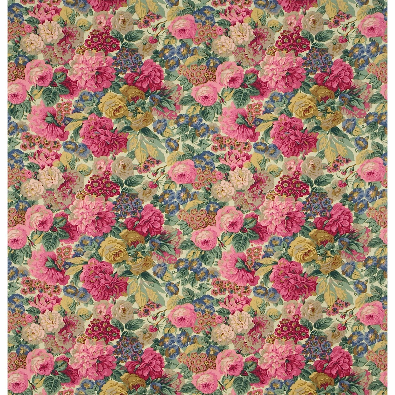 Rose and Peony Red (Linen) Fabric By Sanderson