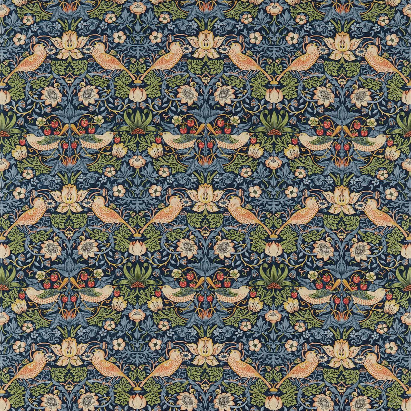 Strawberry Thief indigo/Mineral Fabric By Morris & Co