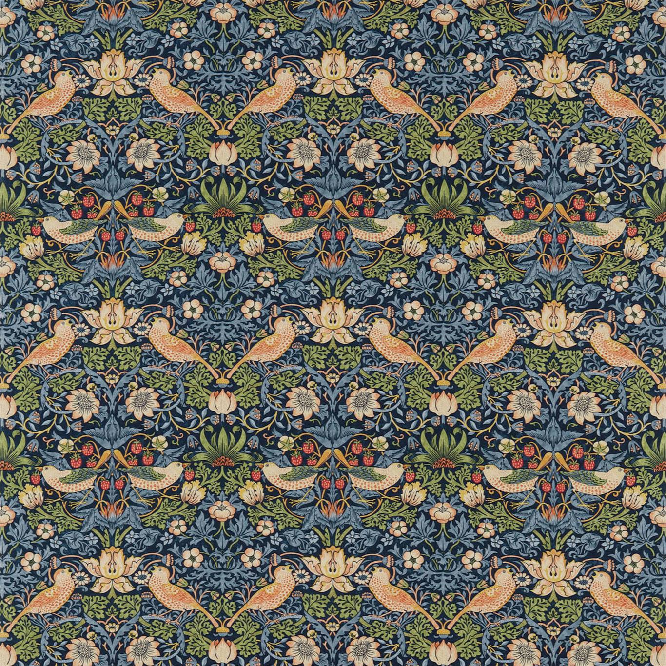 Strawberry Thief indigo/Mineral Fabric By Morris & Co