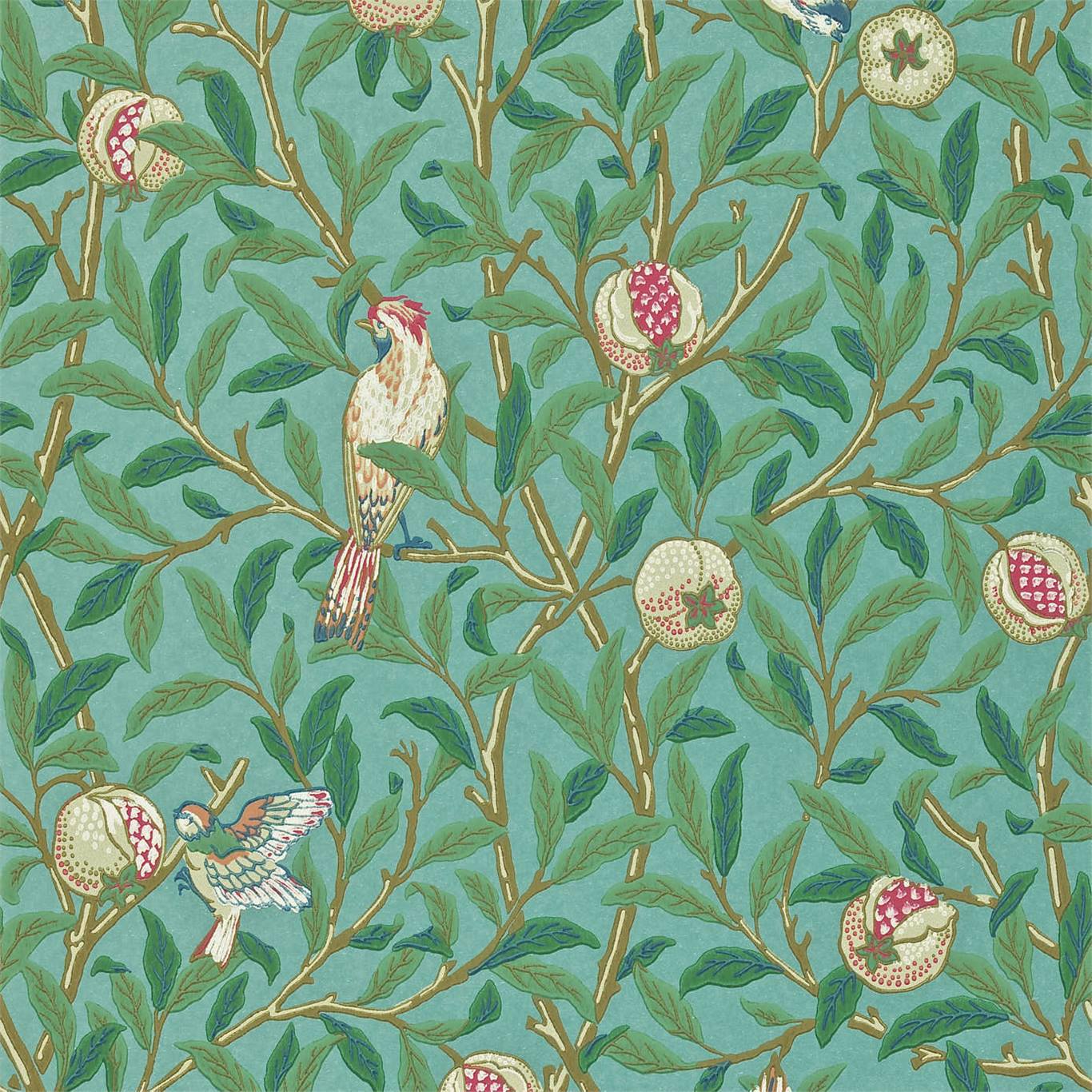 William Morris Bird And Pomegranate Wallpaper DCMW216820 by Morris & Co