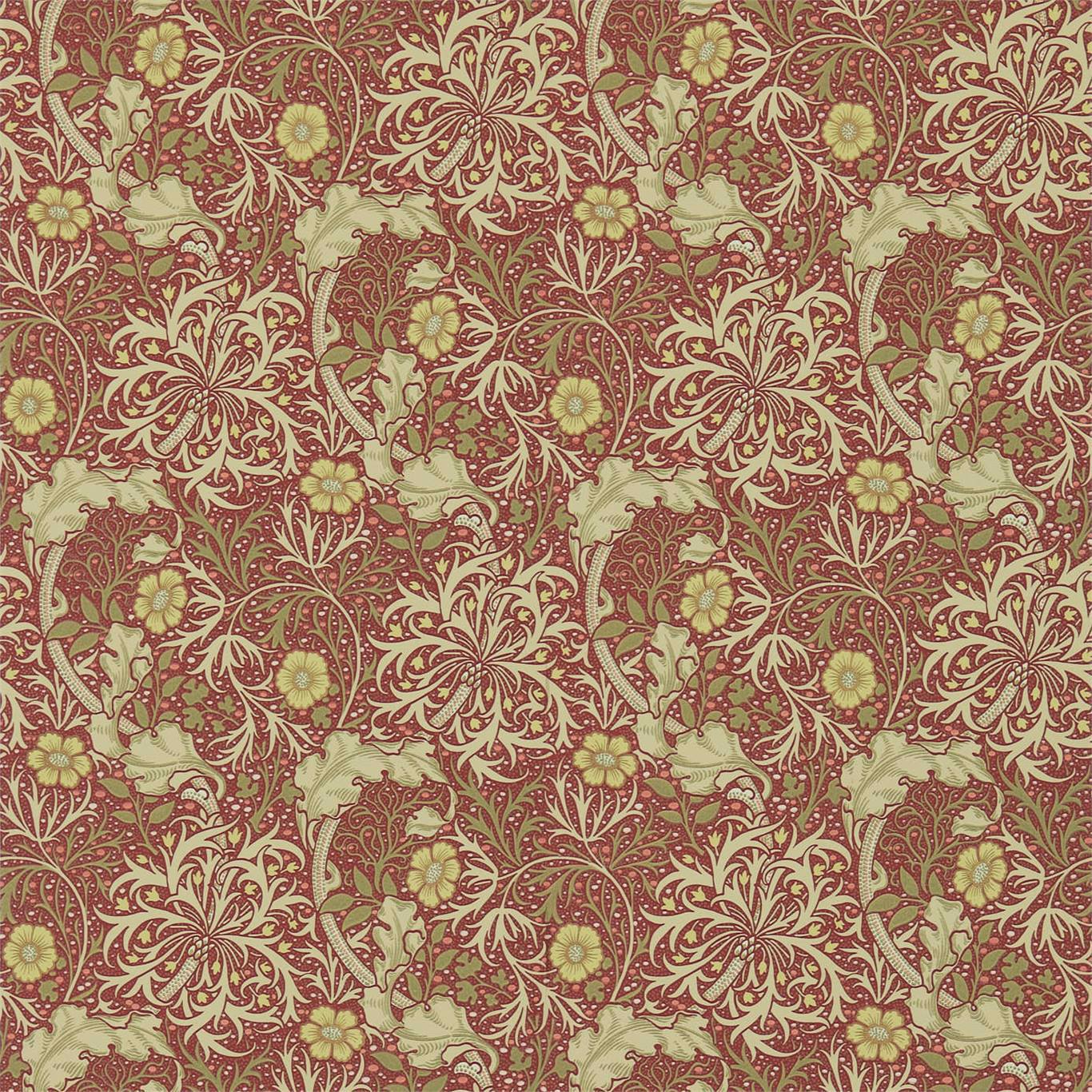 Morris Seaweed Red/Gold Wallpaper DCMW216846 by Morris & Co
