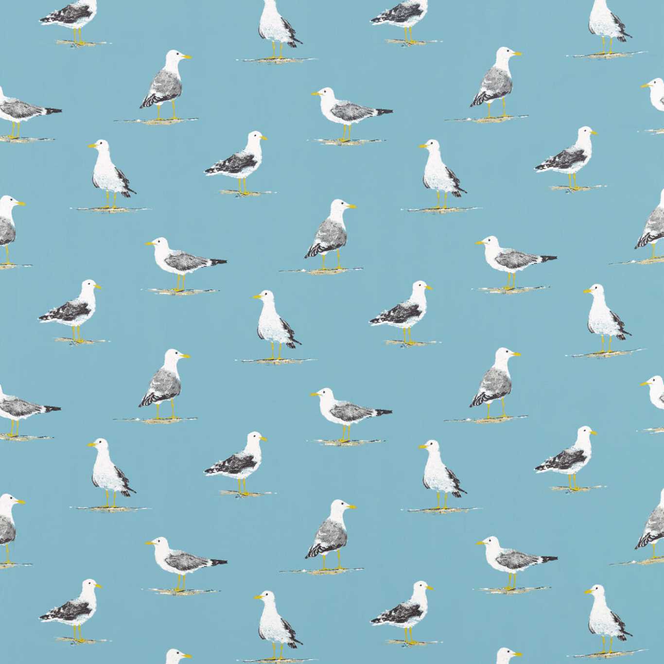 Shore Birds Pacific Fabric By Sanderson