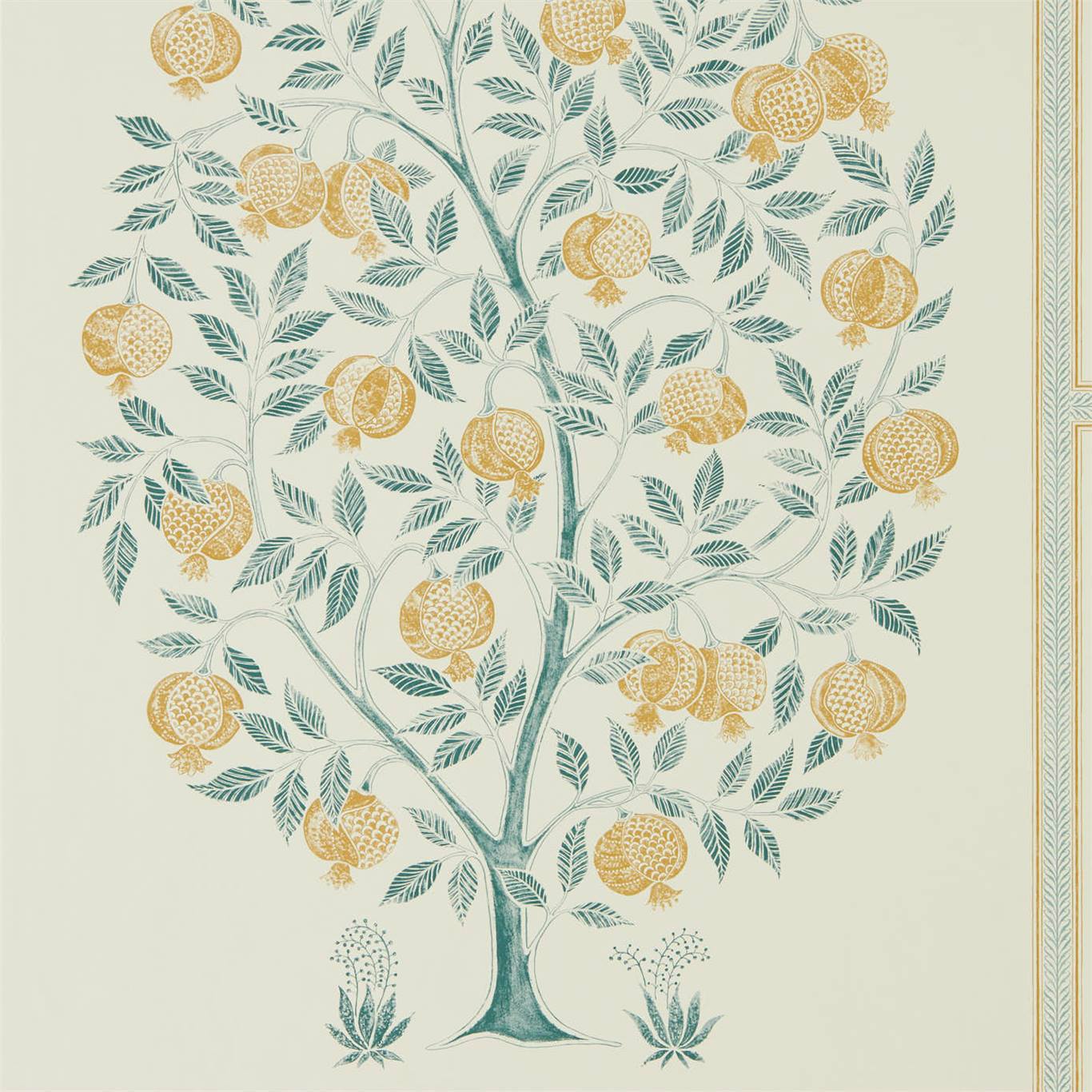 Anaar Tree English Grey/Woad Wallpaper DCPW216792 by Sanderson