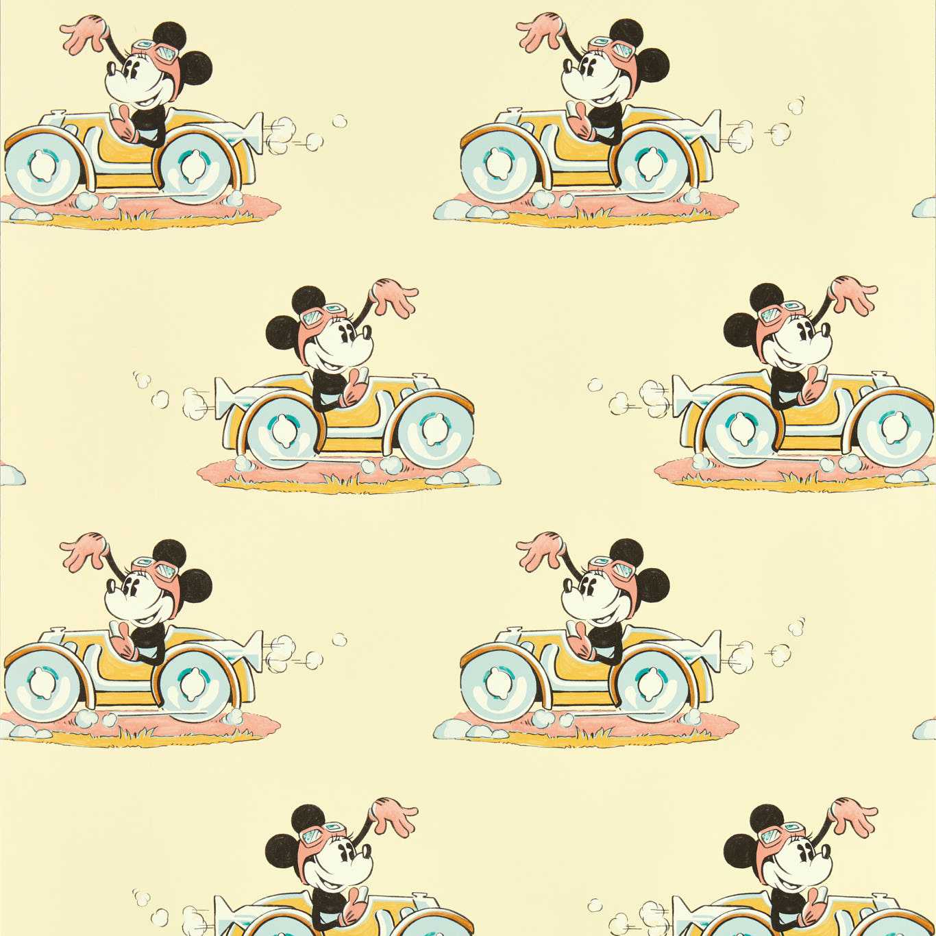 Minnie On the Move Sherbet Wallpaper DDIW217269 by Sanderson